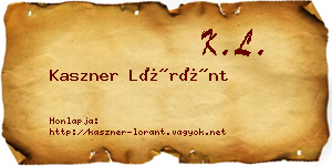 Kaszner Lóránt névjegykártya