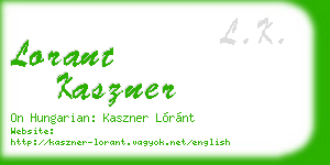 lorant kaszner business card