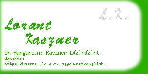 lorant kaszner business card